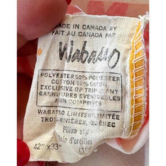 Vintage 70s pillowcase, white pink daisy floral, single pillow sham - Picture 7 of 8